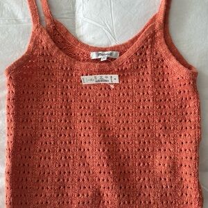 Madewell Women's Orange Knit Tank Top
